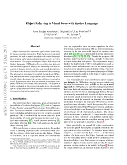 Object Referring in Visual Scene with Spoken Language