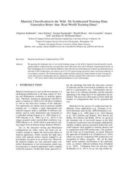 Material Classification in the Wild: Do Synthesized Training Data
  Generalise Better than Real-World Training Data?