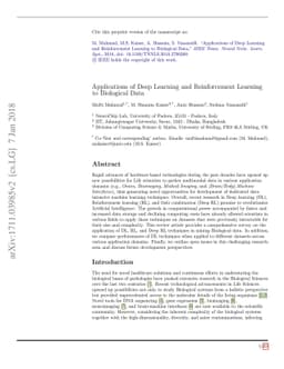 Applications of Deep Learning and Reinforcement Learning to Biological
  Data