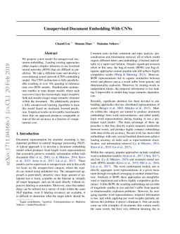 Unsupervised Document Embedding With CNNs