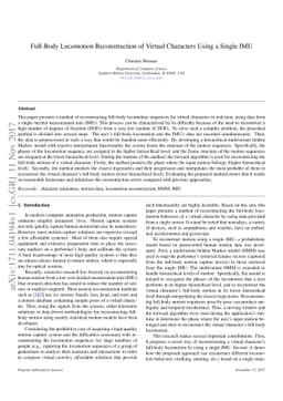 Full-Body Locomotion Reconstruction of Virtual Characters Using a Single
  IMU