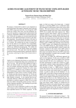 Audio-to-score alignment of piano music using RNN-based automatic music
  transcription