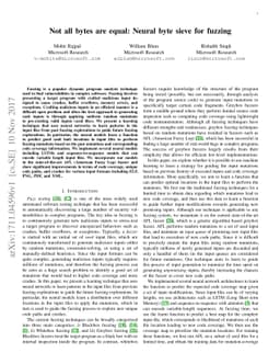 Not all bytes are equal: Neural byte sieve for fuzzing