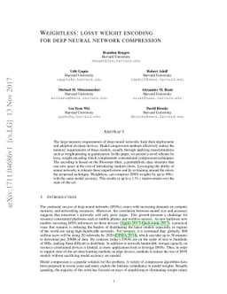 Weightless: Lossy Weight Encoding For Deep Neural Network Compression