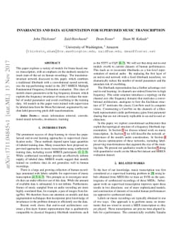 Invariances and Data Augmentation for Supervised Music Transcription