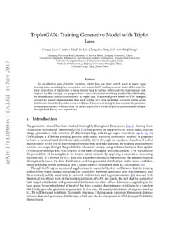 TripletGAN: Training Generative Model with Triplet Loss