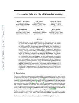 Overcoming data scarcity with transfer learning