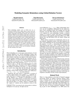 Modeling Semantic Relatedness using Global Relation Vectors