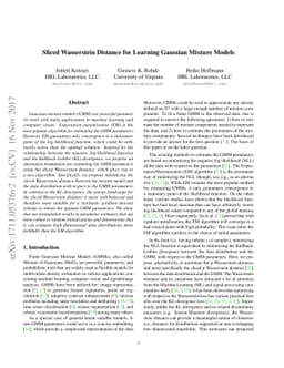 Sliced Wasserstein Distance for Learning Gaussian Mixture Models
