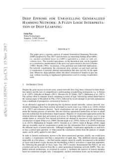 Deep Epitome for Unravelling Generalized Hamming Network: A Fuzzy Logic
  Interpretation of Deep Learning