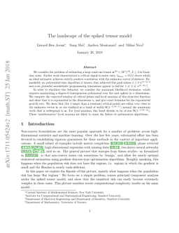 The landscape of the spiked tensor model