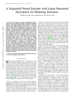 A Sequential Neural Encoder with Latent Structured Description for
  Modeling Sentences