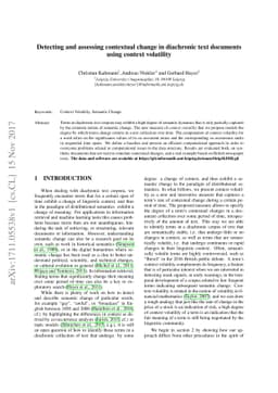 Detecting and assessing contextual change in diachronic text documents
  using context volatility
