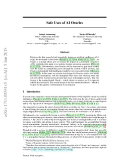 Good and safe uses of AI Oracles