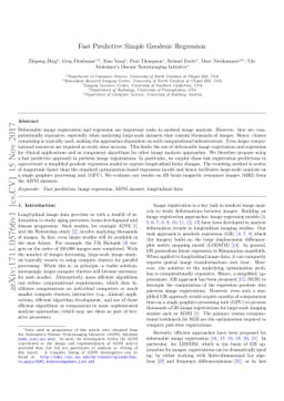 Fast Predictive Simple Geodesic Regression