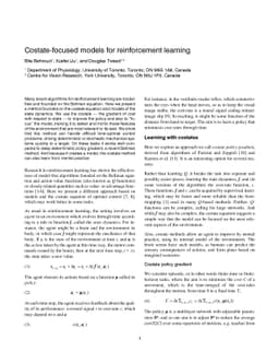 Costate-focused models for reinforcement learning