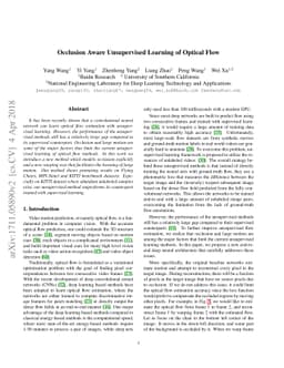 Occlusion Aware Unsupervised Learning of Optical Flow