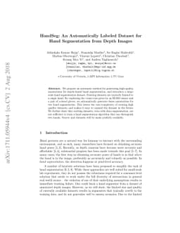 HandSeg: An Automatically Labeled Dataset for Hand Segmentation from
  Depth Images