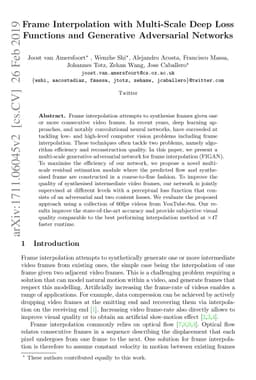 Frame Interpolation with Multi-Scale Deep Loss Functions and Generative
  Adversarial Networks