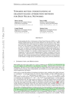 Towards better understanding of gradient-based attribution methods for
  Deep Neural Networks