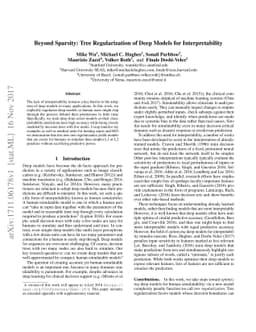 Beyond Sparsity: Tree Regularization of Deep Models for Interpretability