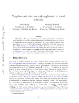 Neighborhood selection with application to social networks