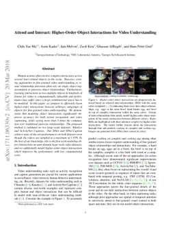 Attend and Interact: Higher-Order Object Interactions for Video
  Understanding