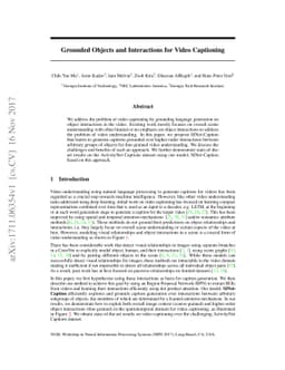 Grounded Objects and Interactions for Video Captioning