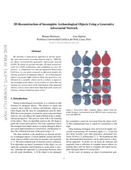 3D Reconstruction of Incomplete Archaeological Objects Using a
  Generative Adversarial Network