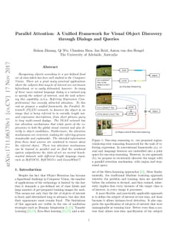 Parallel Attention: A Unified Framework for Visual Object Discovery
  through Dialogs and Queries