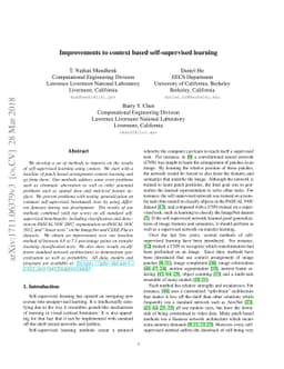 Improvements to context based self-supervised learning
