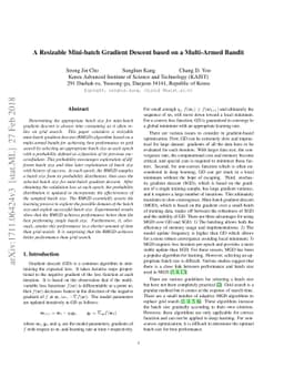 A Resizable Mini-batch Gradient Descent based on a Multi-Armed Bandit
