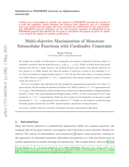 Multi-Objective Maximization of Monotone Submodular Functions with
  Cardinality Constraint