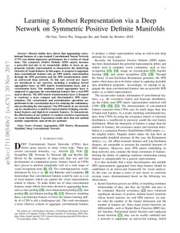 Learning a Robust Representation via a Deep Network on Symmetric
  Positive Definite Manifolds