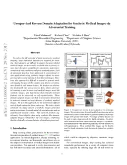 Unsupervised Reverse Domain Adaptation for Synthetic Medical Images via
  Adversarial Training