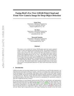 Fusing Bird View LIDAR Point Cloud and Front View Camera Image for Deep
  Object Detection