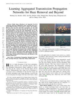 Learning Aggregated Transmission Propagation Networks for Haze Removal
  and Beyond