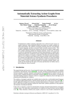 Automatically Extracting Action Graphs from Materials Science Synthesis
  Procedures
