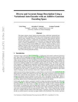 Diverse and Accurate Image Description Using a Variational Auto-Encoder
  with an Additive Gaussian Encoding Space