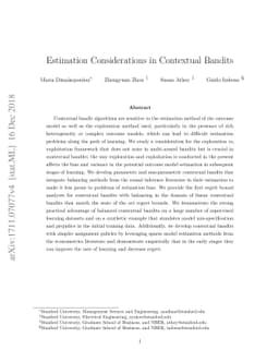Estimation Considerations in Contextual Bandits