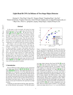 Light-Head R-CNN: In Defense of Two-Stage Object Detector