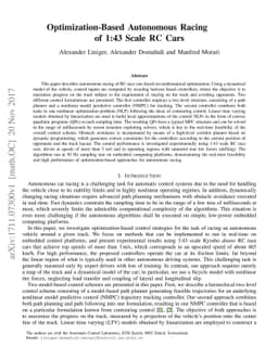 Optimization-Based Autonomous Racing of 1:43 Scale RC Cars