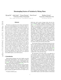 Disentangling Factors of Variation by Mixing Them