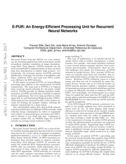 E-PUR: An Energy-Efficient Processing Unit for Recurrent Neural Networks