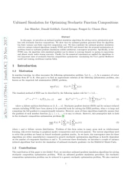 Unbiased Simulation for Optimizing Stochastic Function Compositions