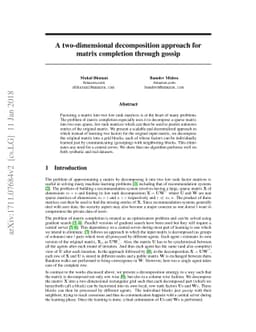 A two-dimensional decomposition approach for matrix completion through
  gossip
