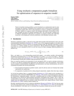 Using stochastic computation graphs formalism for optimization of
  sequence-to-sequence model