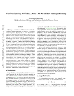 Universal Denoising Networks : A Novel CNN Architecture for Image
  Denoising