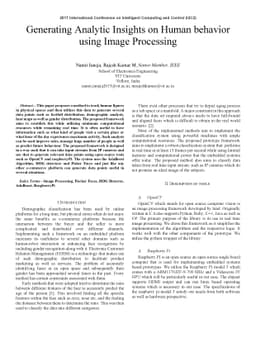 Generating Analytic Insights on Human Behaviour using Image Processing