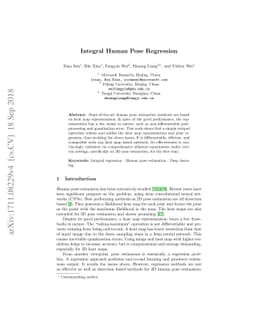 Integral Human Pose Regression